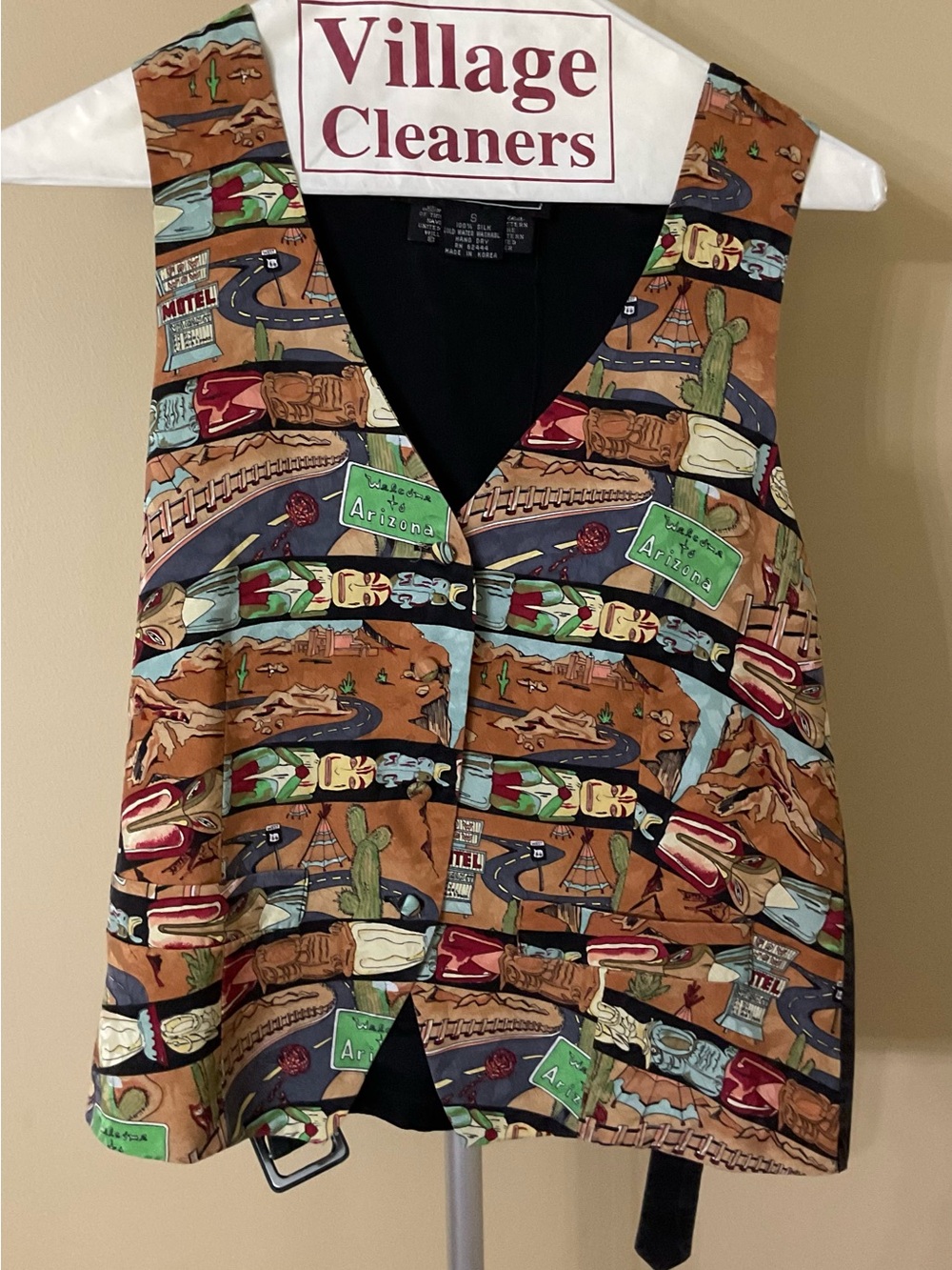 Nicole Miller Southwestern Print Button-Front Vest - Brown Multicolor